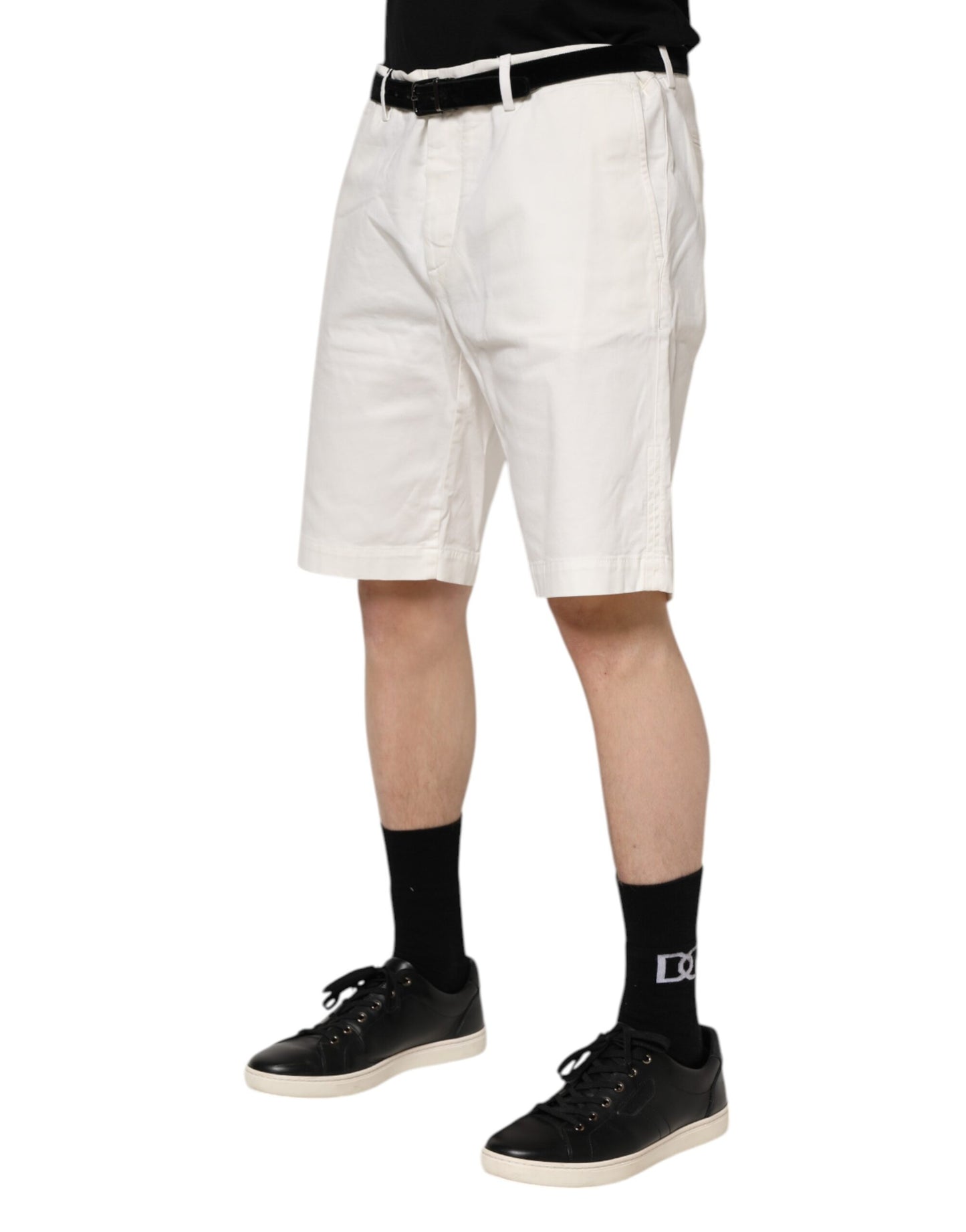 Dolce & Gabbana Weiße Chinos Baumwolle Stretch Männer Casual Shorts
