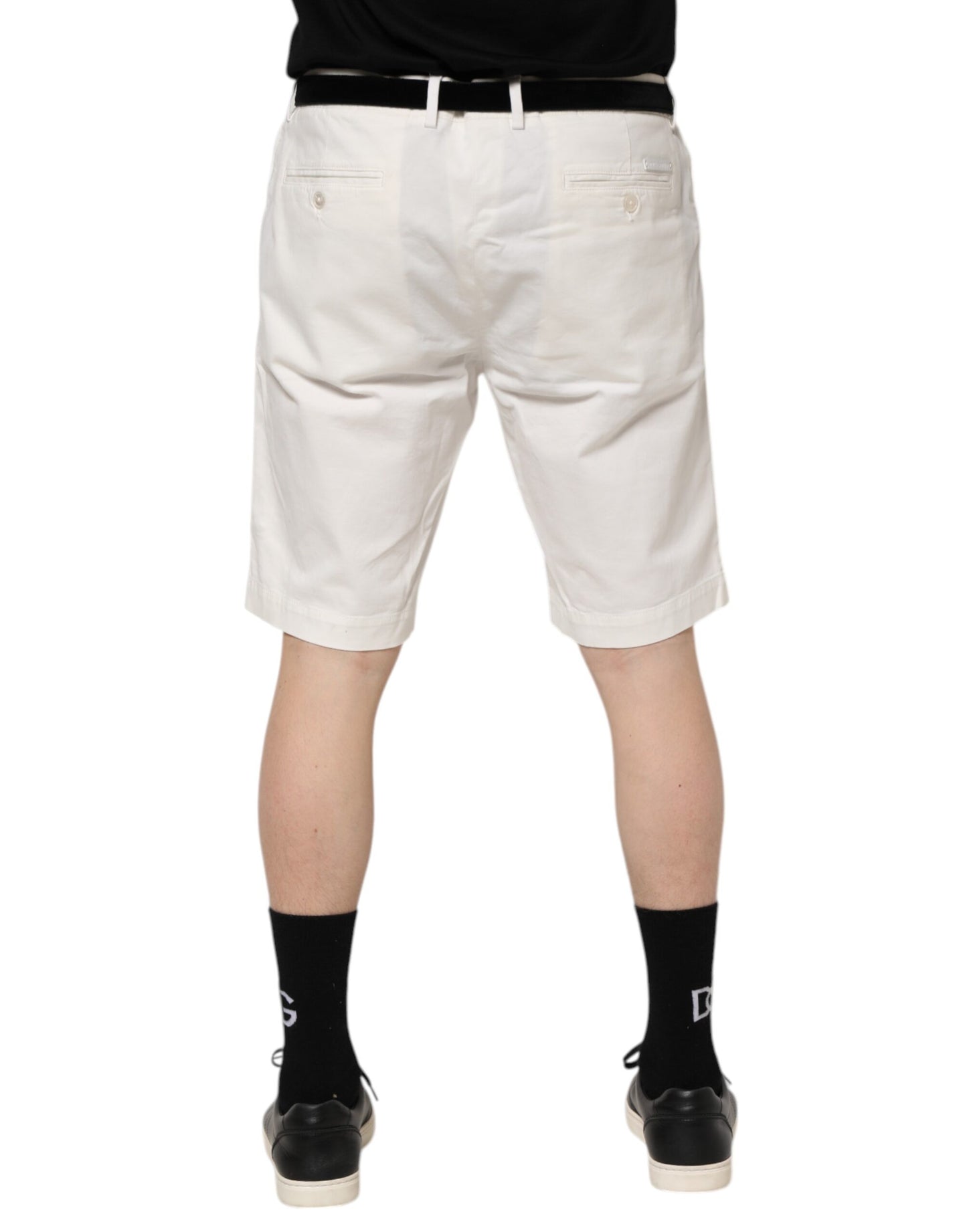 Dolce & Gabbana Weiße Chinos Baumwolle Stretch Männer Casual Shorts