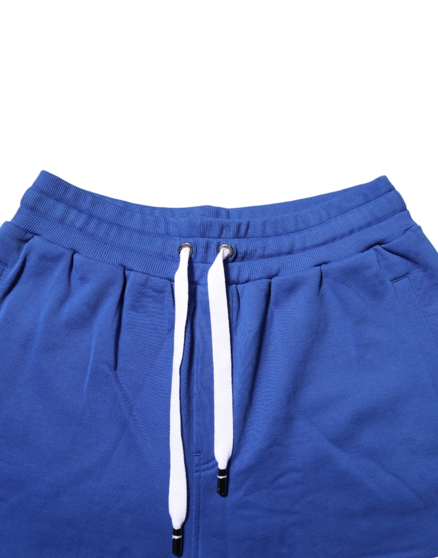 Dolce & Gabbana Blaue Logo-Baumwoll-Bermudas Sweatshorts Shorts