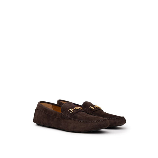 Bally Brauner Leder-Mokassin