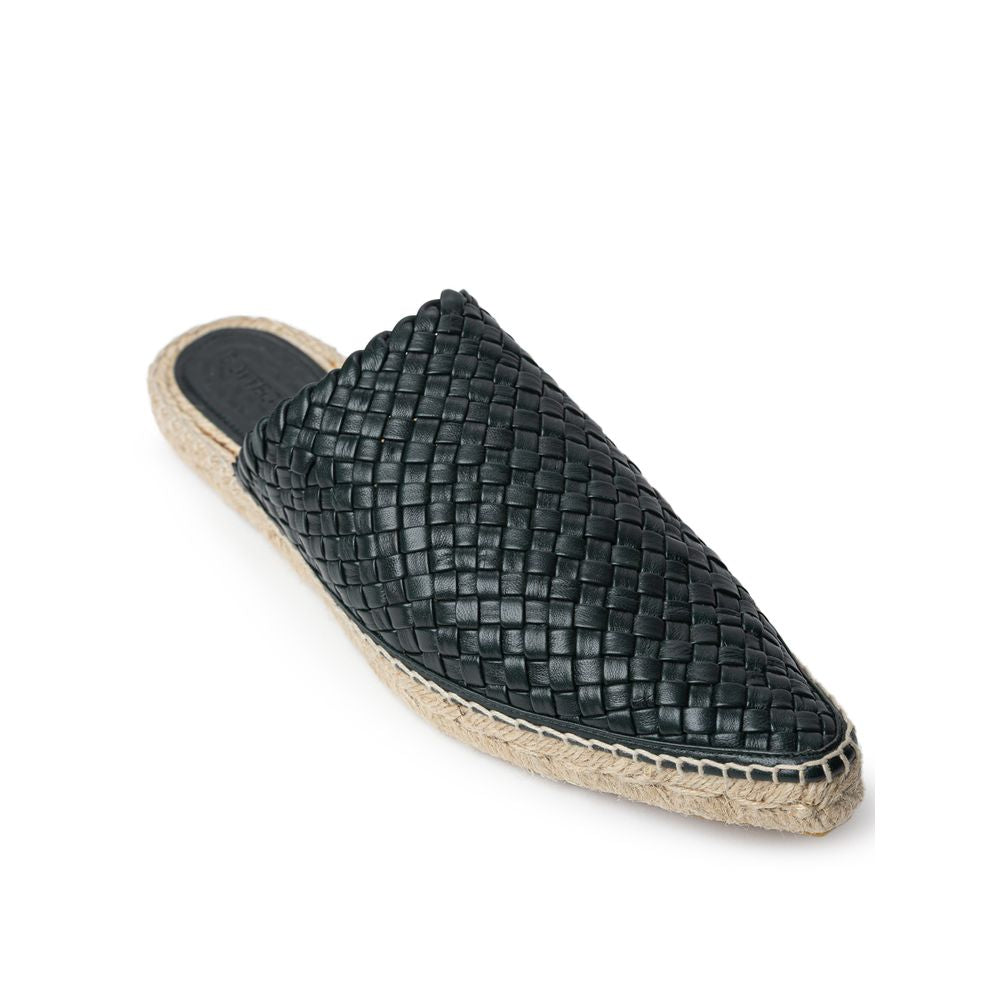 Bottega Veneta Grüne Leder-Espadrilles
