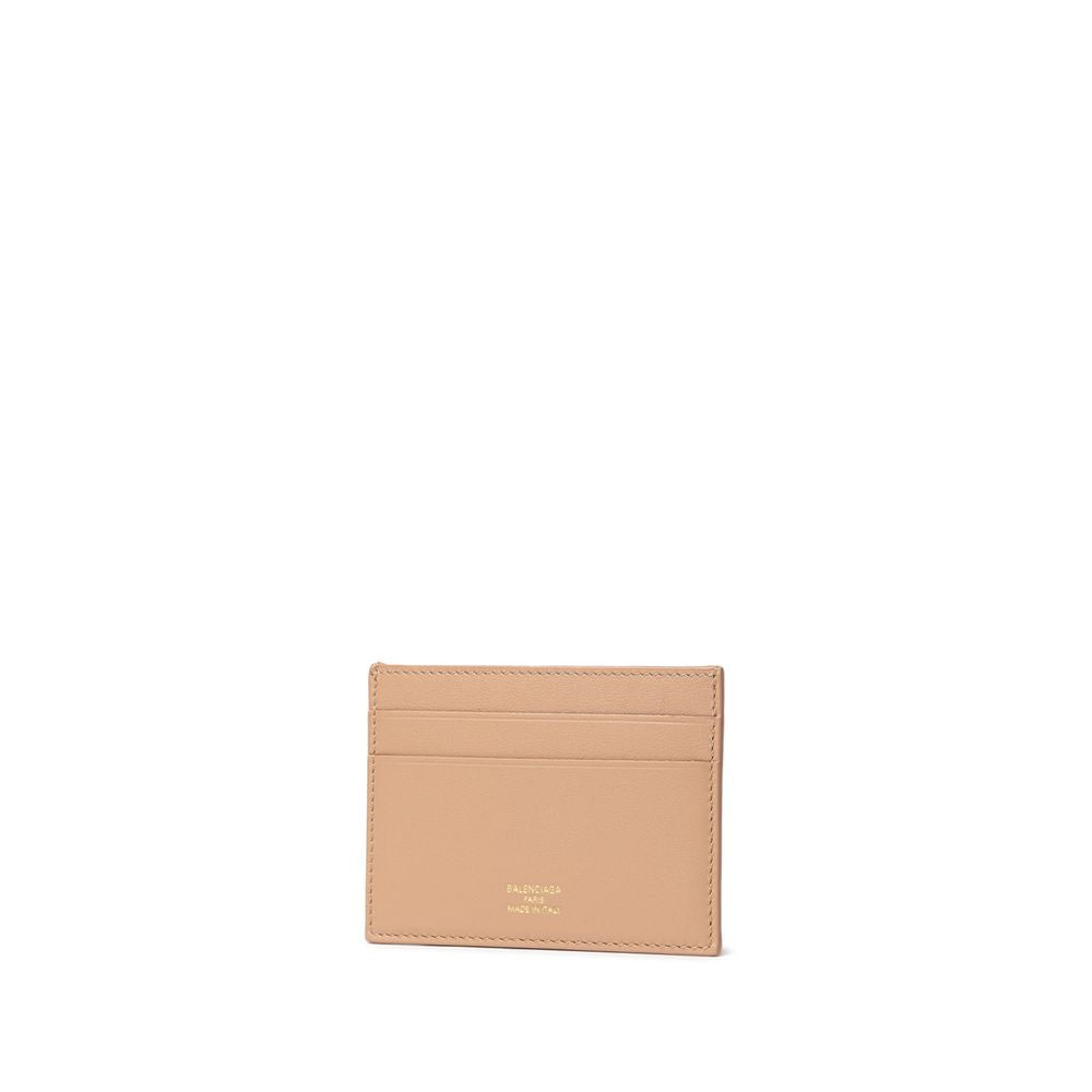 Balenciaga Beige Leder Kartenhalter