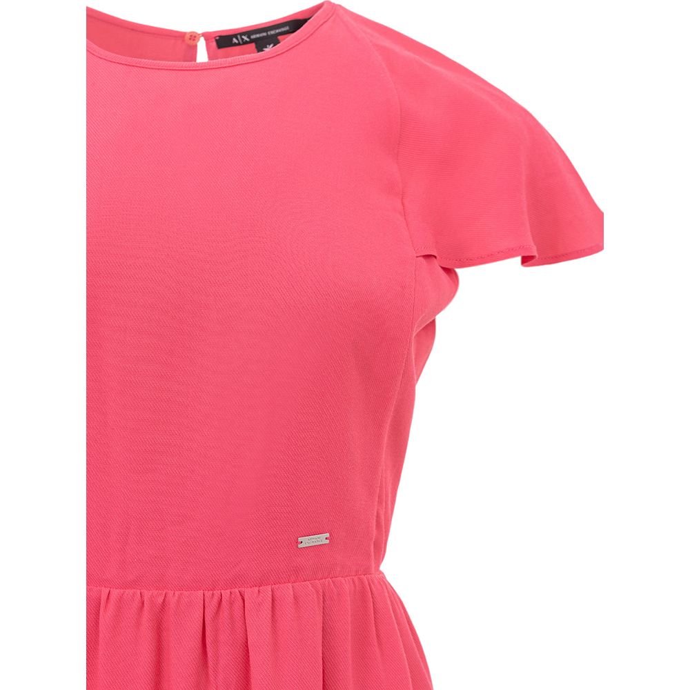 Armani Exchange Lässiges Freizeitkleid aus Viskose in Fuchsia
