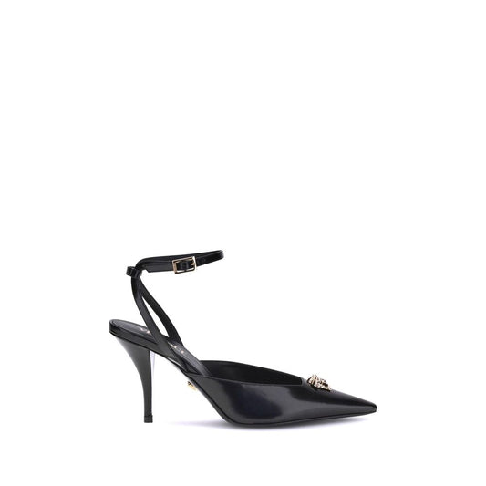 Versace Schwarze Kalbsleder Bos Taurus High Heels