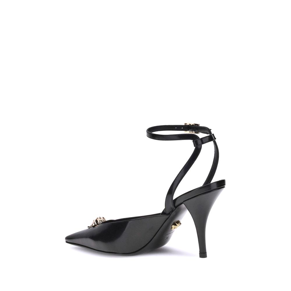 Versace Schwarze Kalbsleder Bos Taurus High Heels