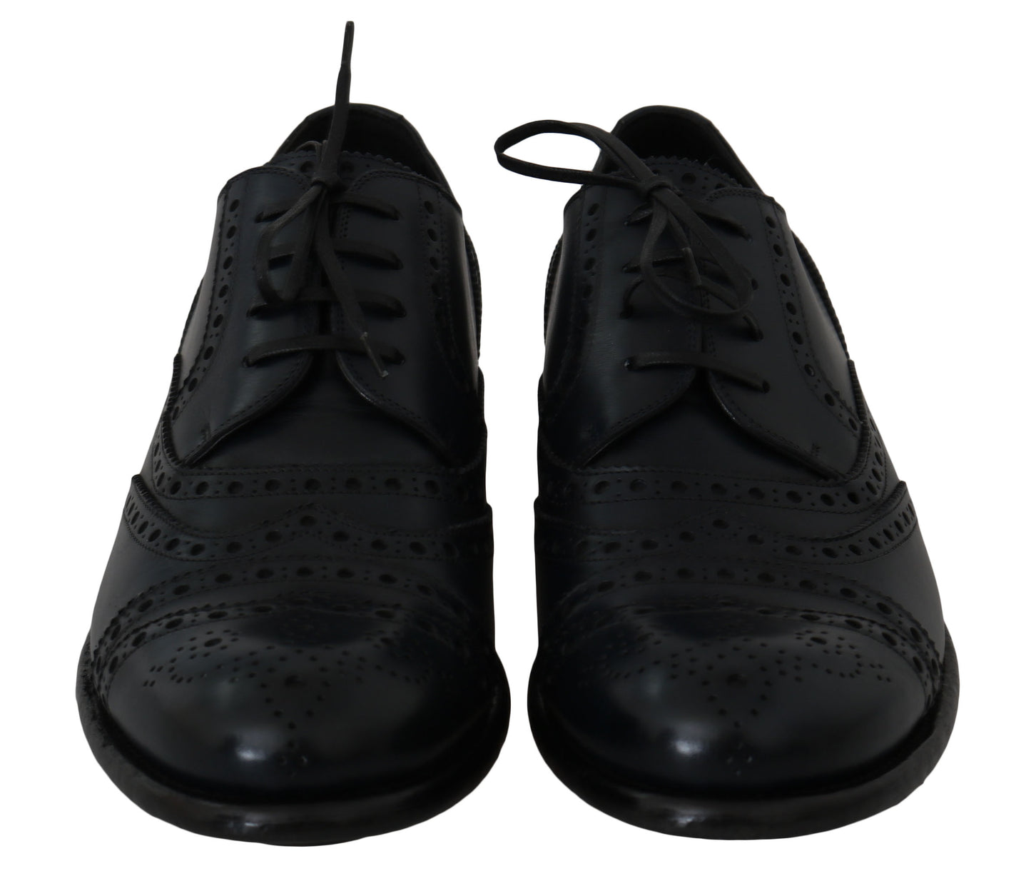 Dolce & Gabbana Dunkelblaue Leder Wingtip Oxford Dress Schuhe