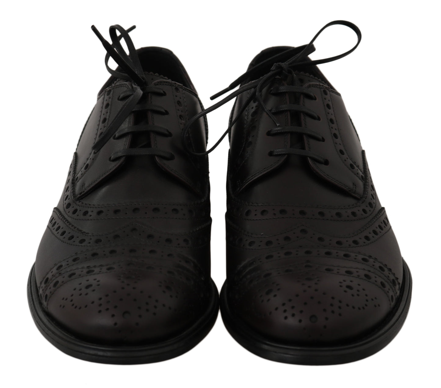 Dolce & Gabbana Schwarze Leder Wingtip Oxford Dress Schuhe