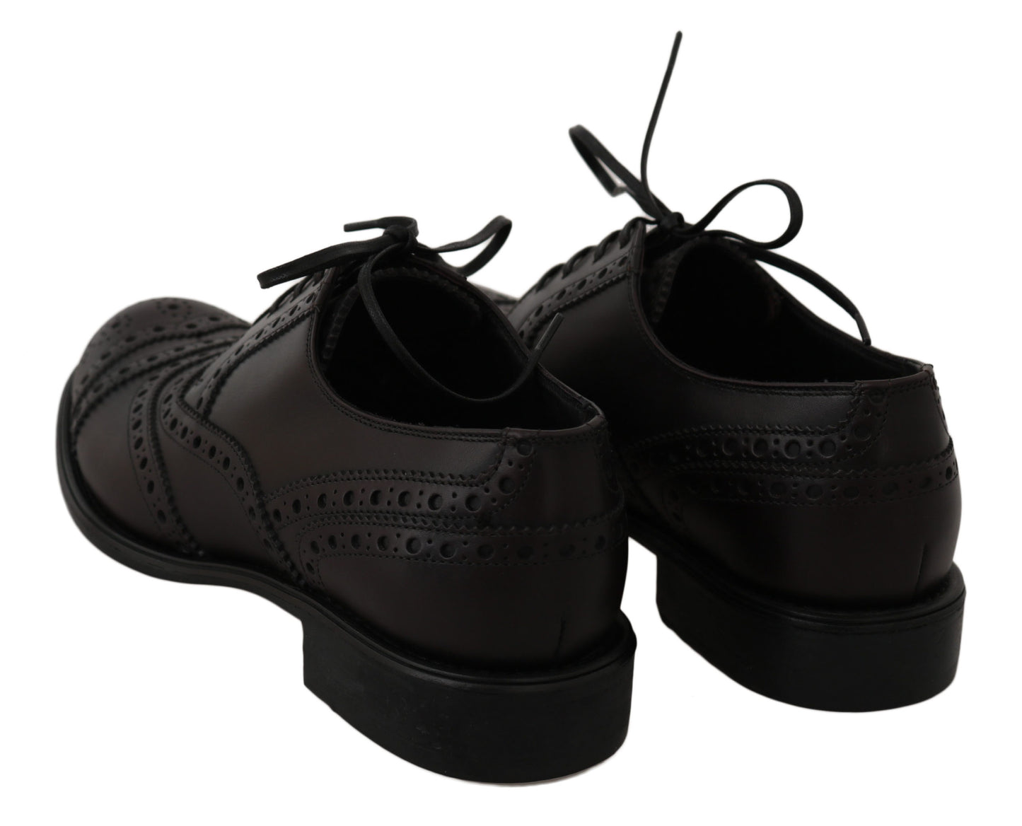 Dolce & Gabbana Schwarze Leder Wingtip Oxford Dress Schuhe
