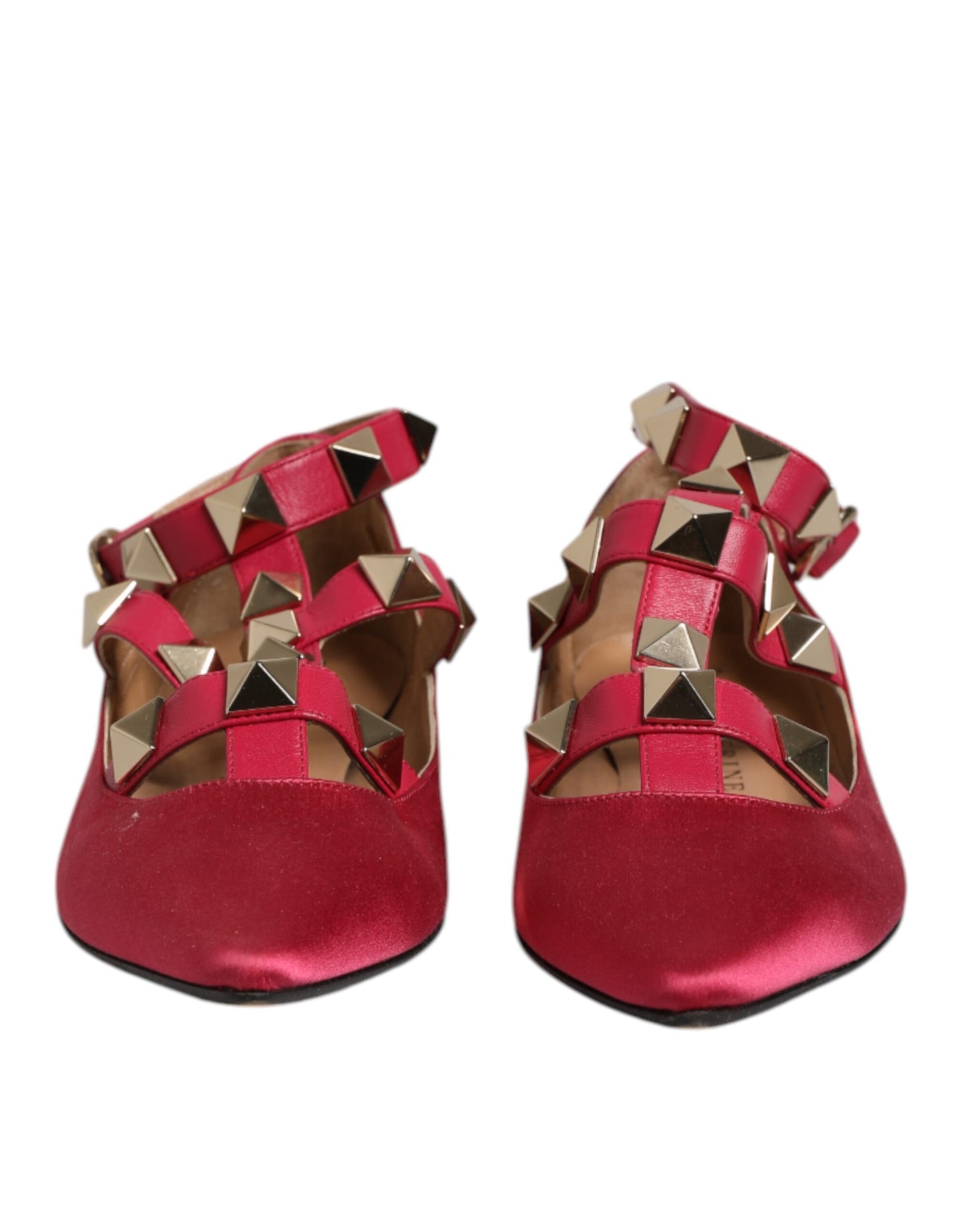 Prosperine Rot Gold Nieten spitze Zehe Ballet Flats Schuhe