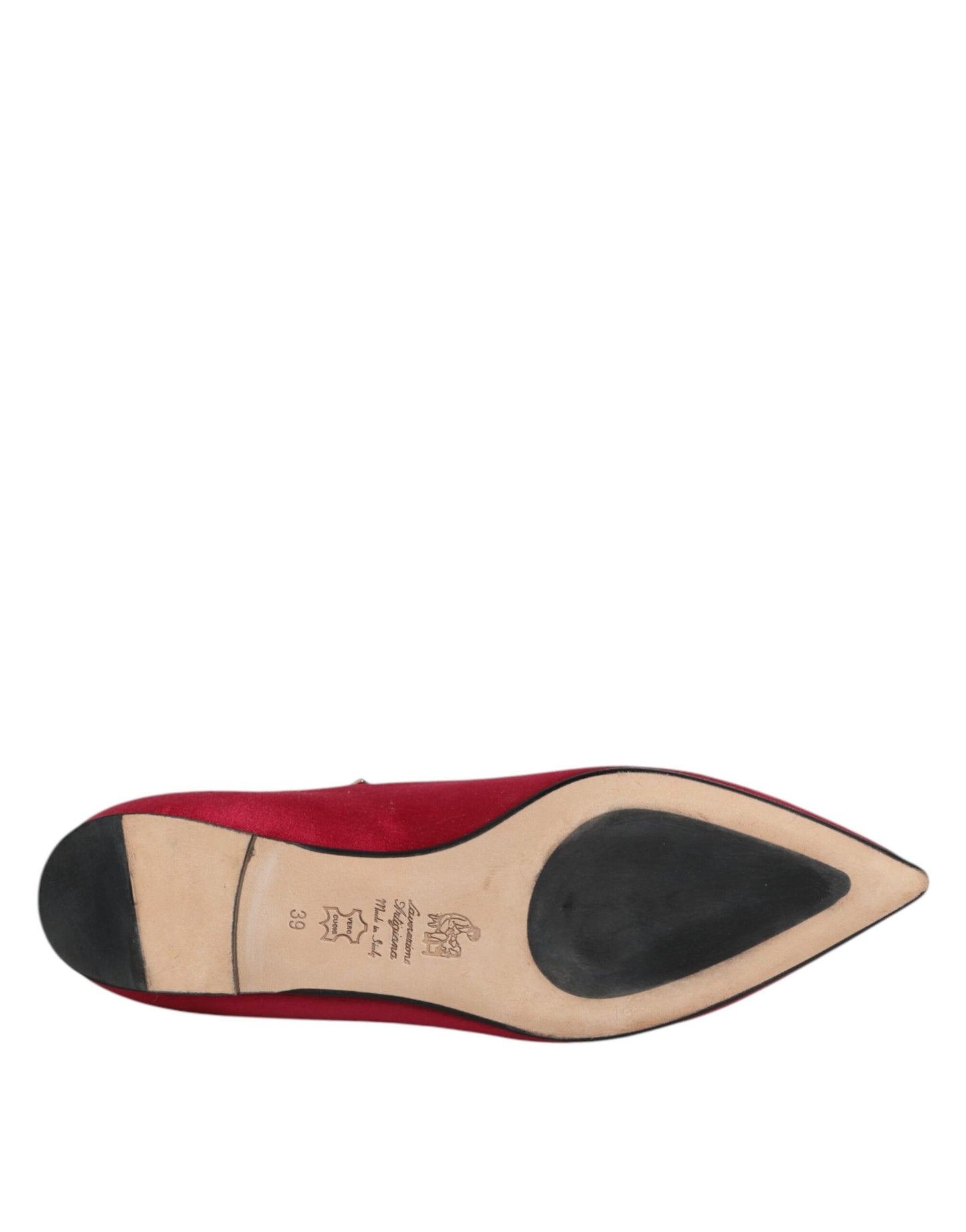 Prosperine Rot Gold Nieten spitze Zehe Ballet Flats Schuhe