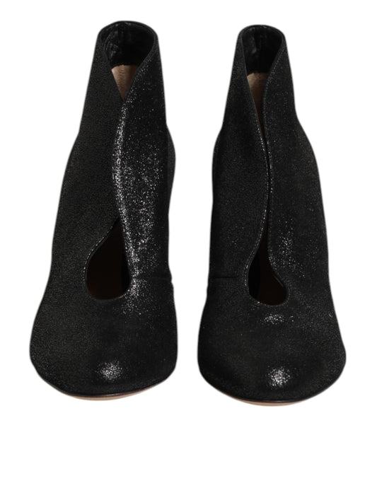 Gianvito Rossi Metallic Schwarz Pumpe Stiletto Heels Schuhe