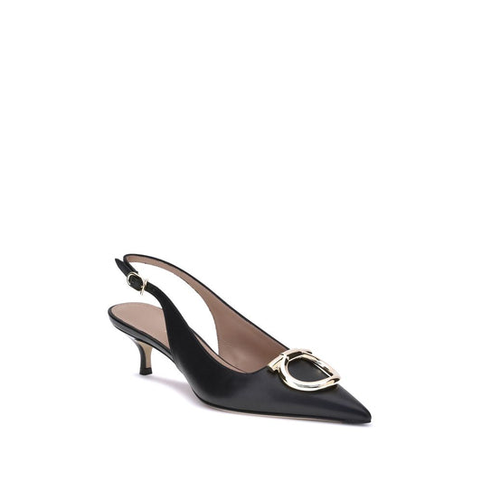 Ferragamo Schwarze Kalbsleder Bos Taurus High-Heel-Pumps