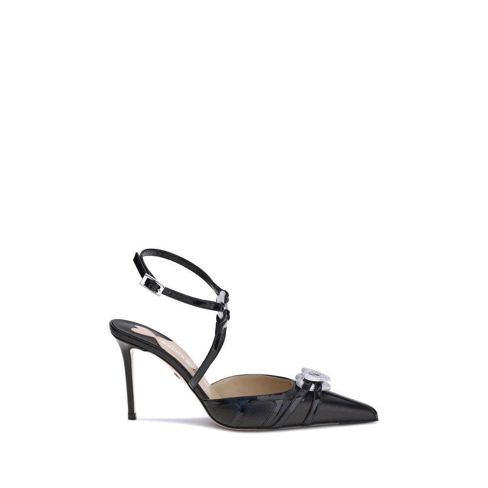 MACH & MACH Schwarze Napa-Leder / Kalb Bos Taurus High-Heel-Pumps