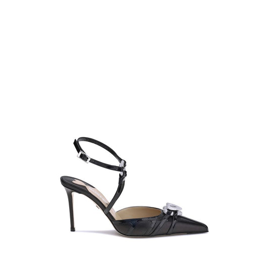 MACH & MACH Schwarze Napa-Leder / Kalb Bos Taurus High-Heel-Pumps