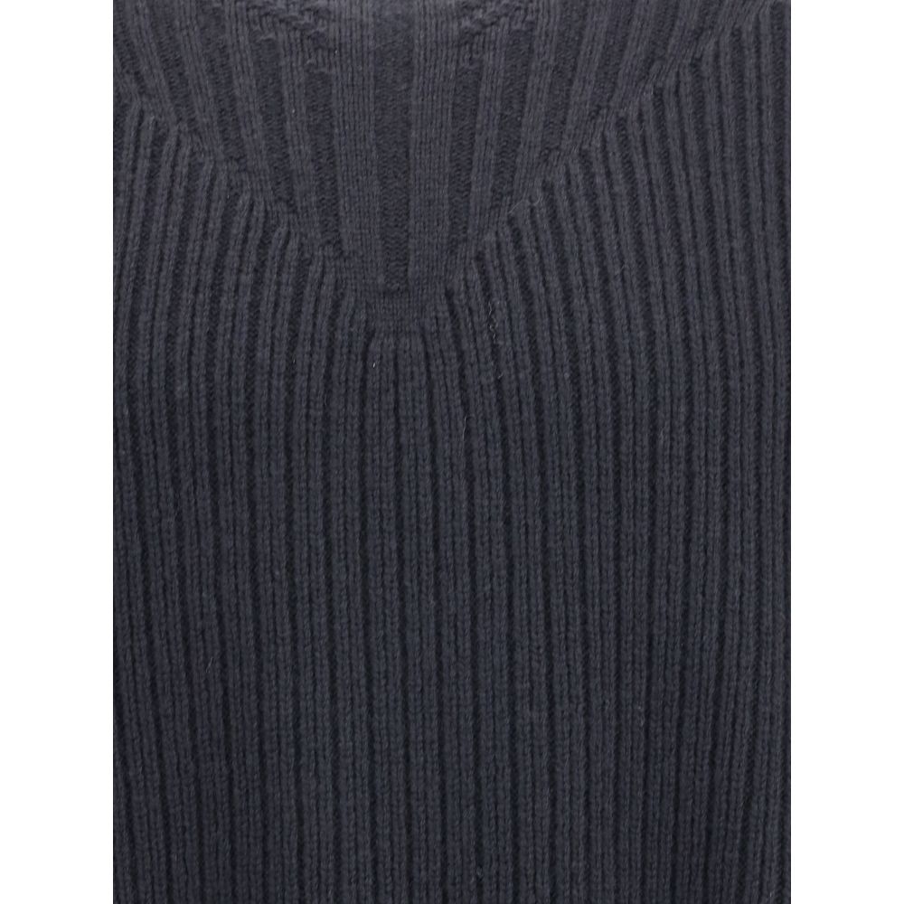 Rick Owens Schwarzer Woll-Fleece-Sweatshirt