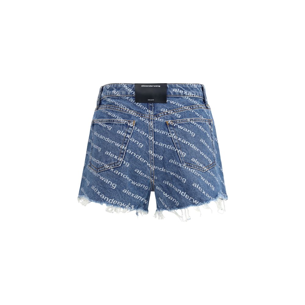 Alexander Wang Blaue Baumwoll-Bermuda-Shorts