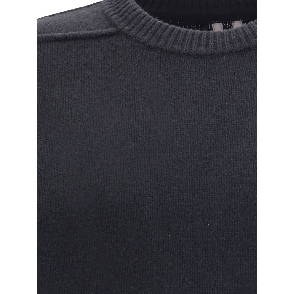 Rick Owens Schwarzer Kaschmirpullover aus reinem Kaschmir
