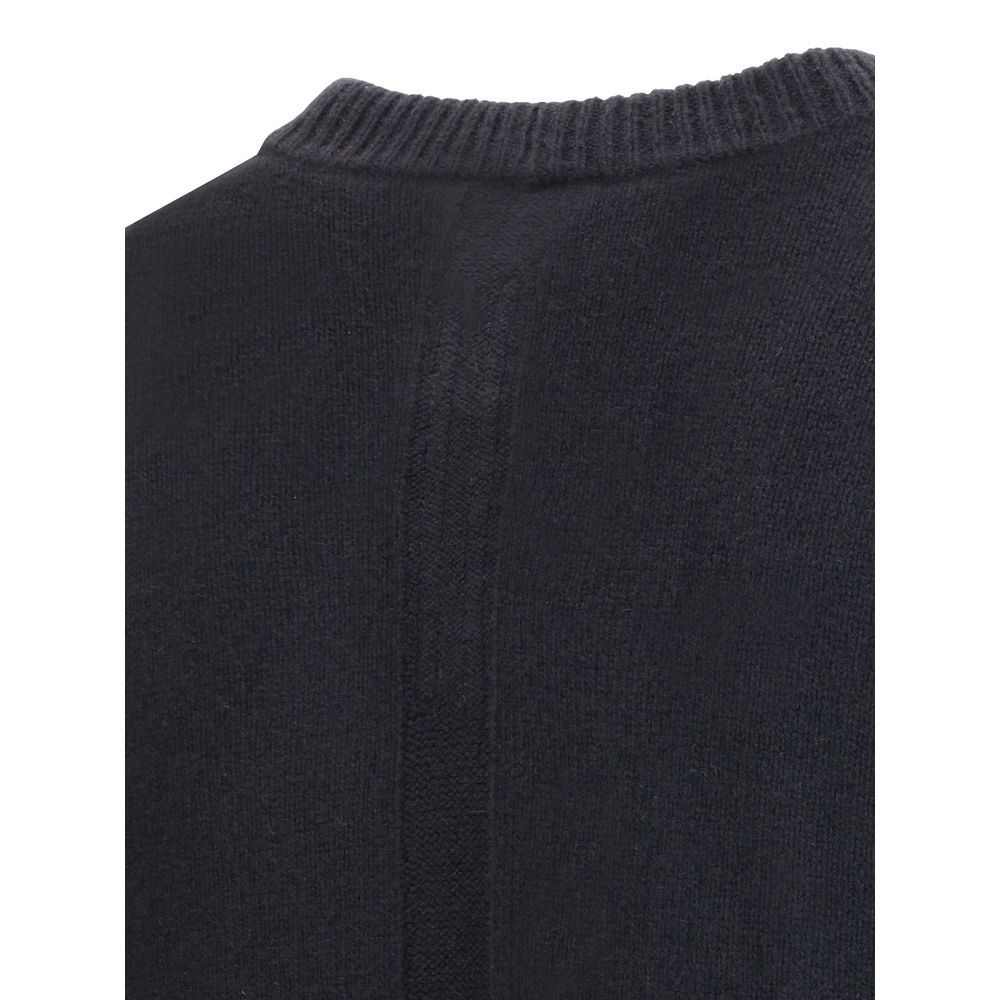 Rick Owens Schwarzer Kaschmirpullover aus reinem Kaschmir