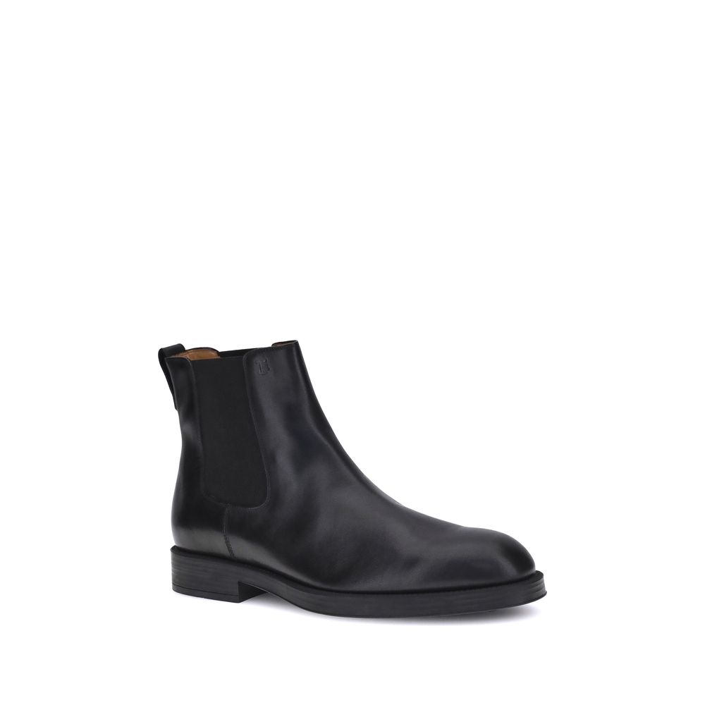 Tod's Schwarze Kalbshaut-Stiefeletten im Chelsea-Stil aus Bos Taurus-Leder