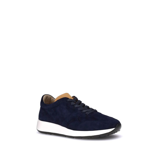 Tod's Dunkelblaue Kalbshaut Bos Taurus Sneakers mit niedrigem Schaft