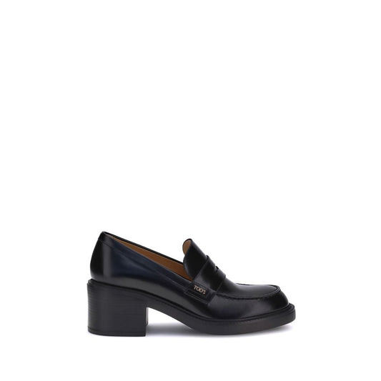 Tod's Schwarze Kalbshaut Bos Taurus Plateau-Loafer