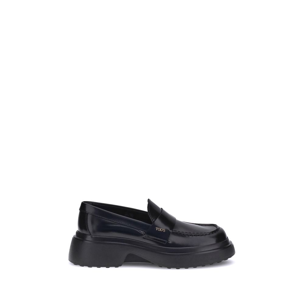 Tod's Elegante Plateau-Loafer aus schwarzem Gummi