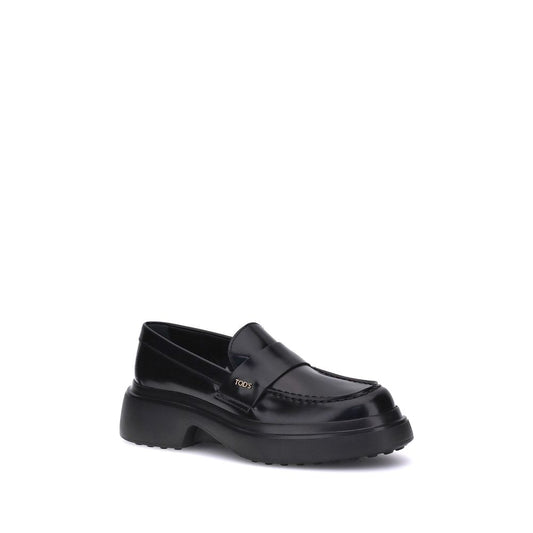 Tod's Elegante Plateau-Loafer aus schwarzem Gummi