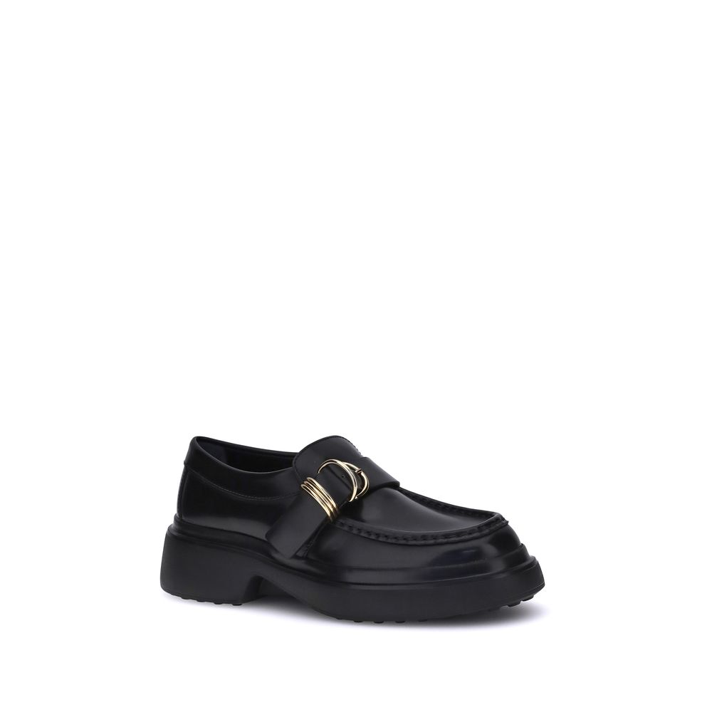 Tod's Schwarze Plateau-Loafer aus Gummi