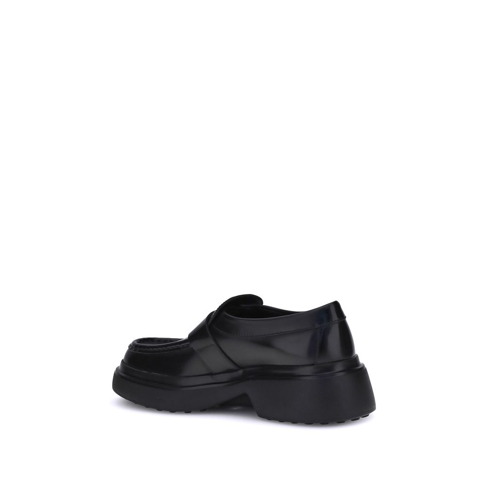 Tod's Schwarze Plateau-Loafer aus Gummi