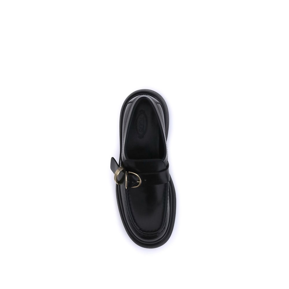 Tod's Schwarze Plateau-Loafer aus Gummi