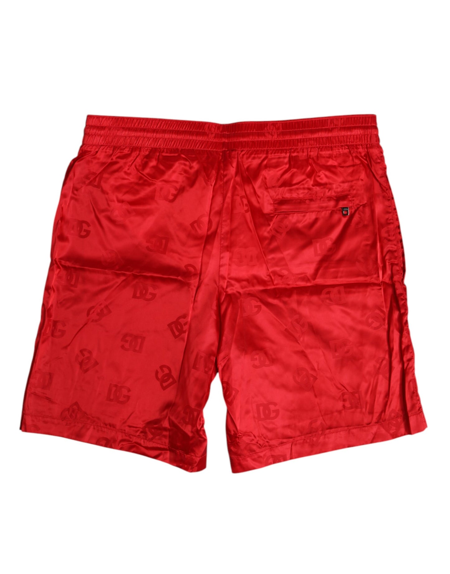 Dolce & Gabbana Rotes Nylon Kordelzug Beachwear Shorts Bademode