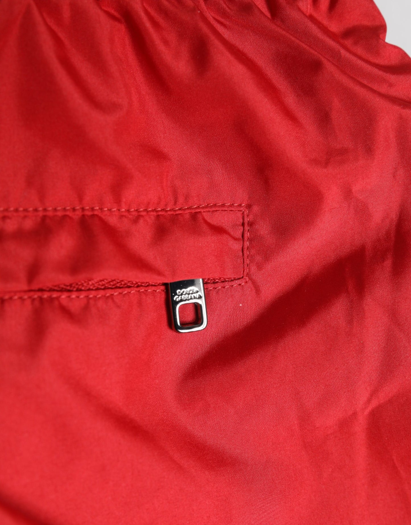 Dolce & Gabbana Red Drawstring Beachwear Herren Shorts Bademode