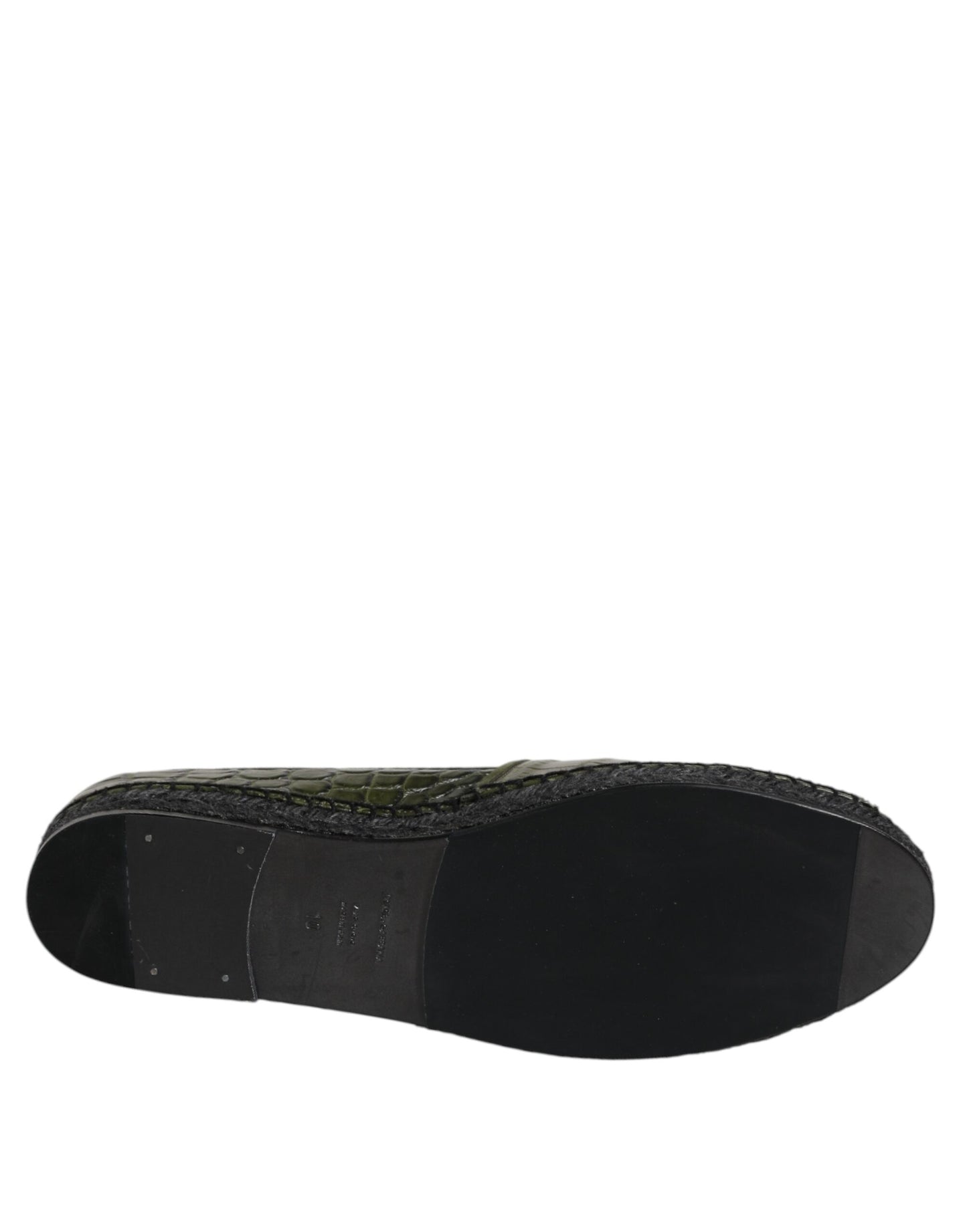 Dolce & Gabbana Grüne Exotische Leder Espadrilles Slip On Schuhe