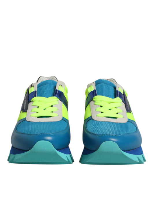 Dolce & Gabbana Multicolor Leder Low Top Männer Turnschuhe Schuhe