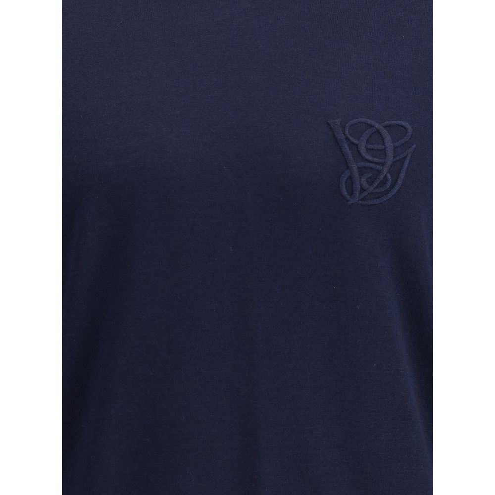 Valentino Blauer Rollkragenpullover aus Fleece-Wolle