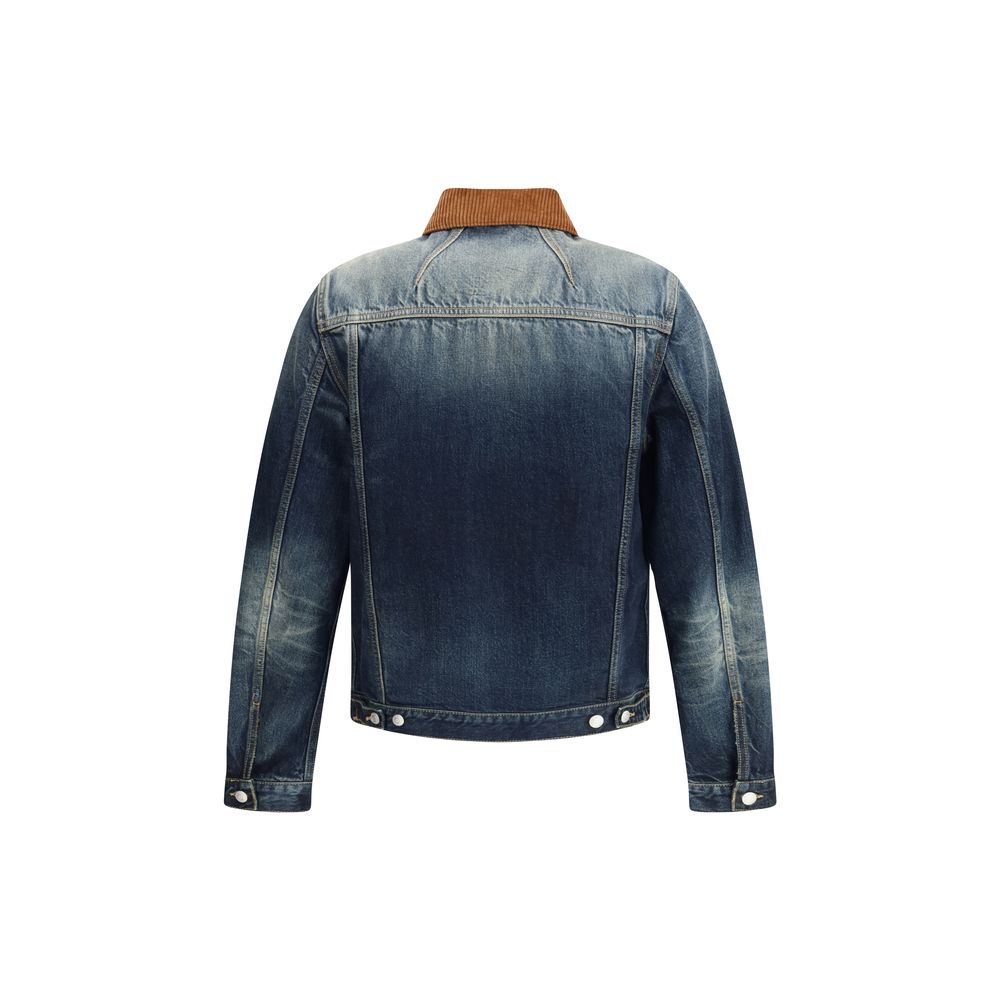 Alexander McQueen Baumwoll-Denim-Jacke in Blau