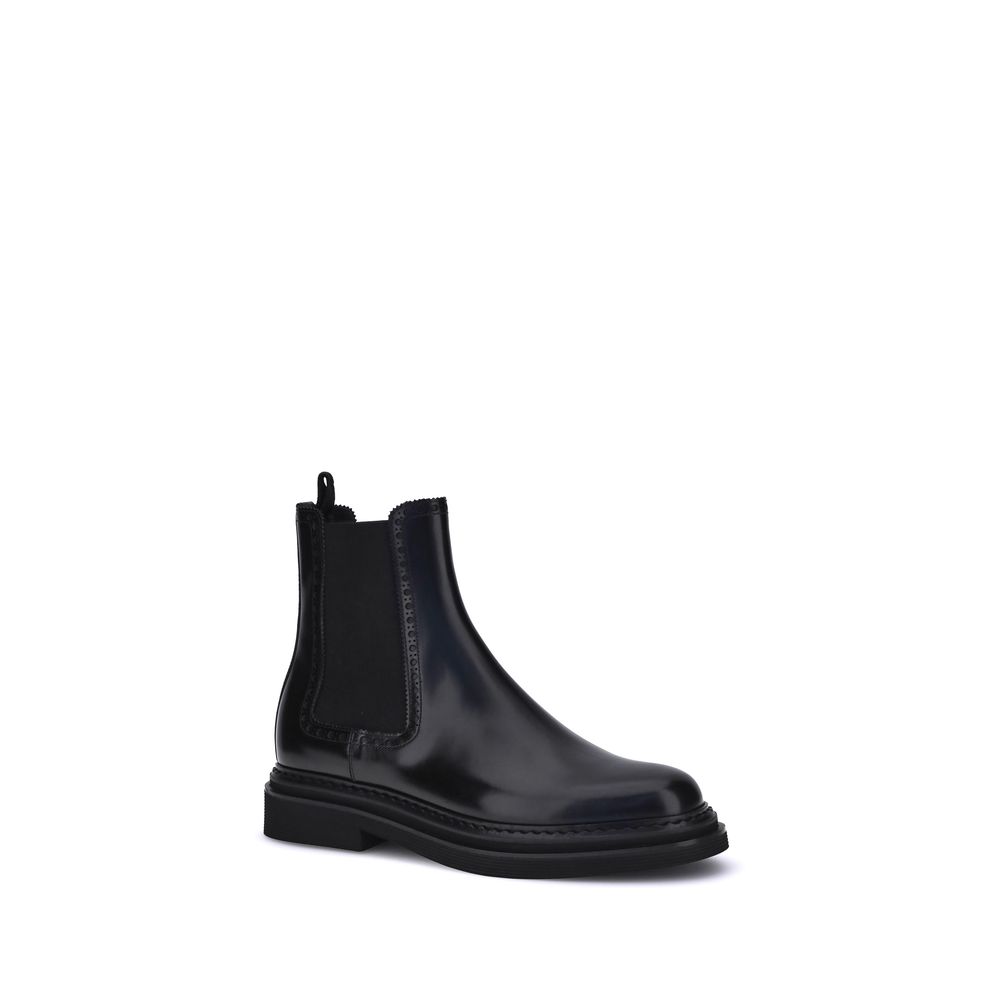 Dolce & Gabbana Schwarze Kalbshaut Bos Taurus Chelsea-Stiefel