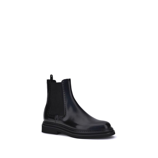 Dolce & Gabbana Schwarze Kalbshaut Bos Taurus Chelsea-Stiefel