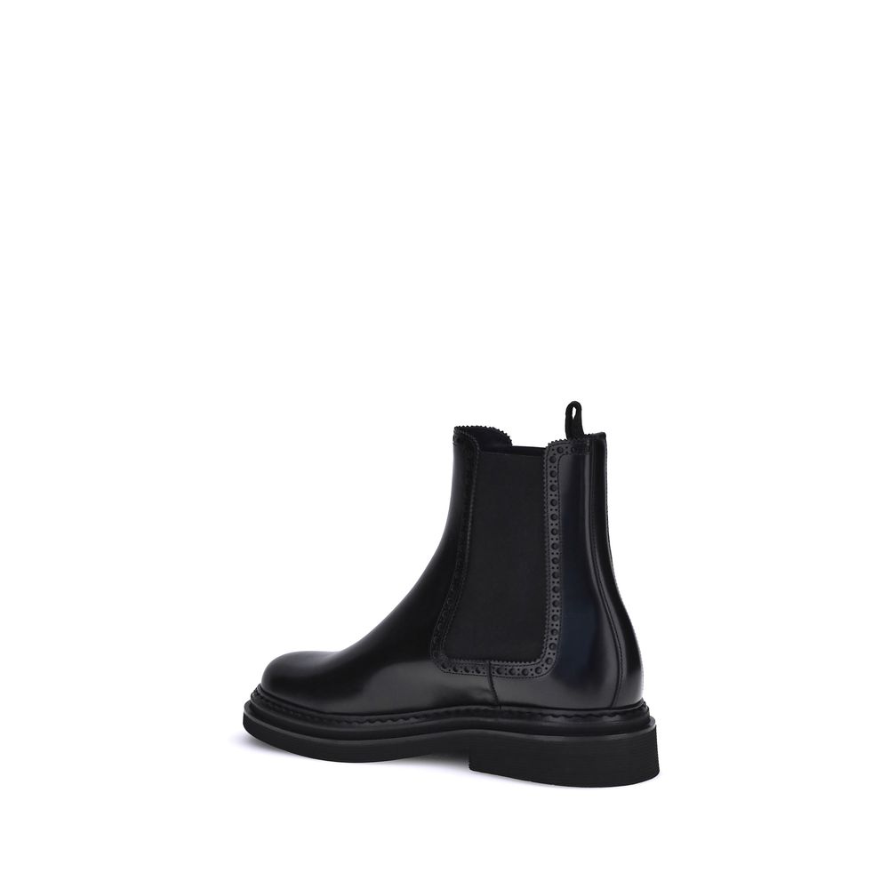 Dolce & Gabbana Schwarze Kalbshaut Bos Taurus Chelsea-Stiefel