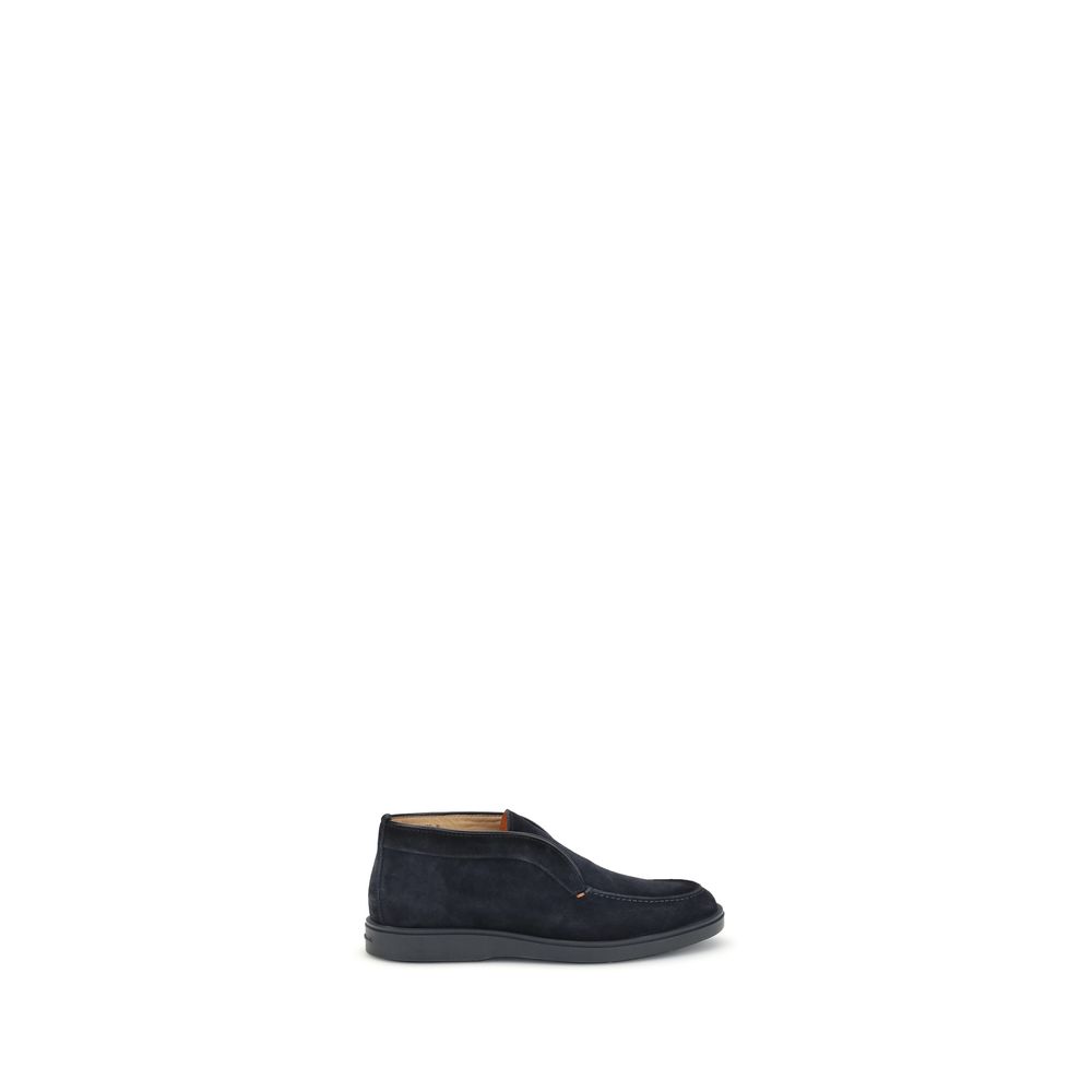 Santoni Dunkelblaue Kalbshaut Bos Taurus Slip-On Loafer