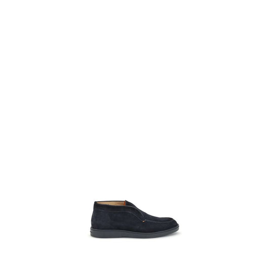 Santoni Dunkelblaue Kalbshaut Bos Taurus Slip-On Loafer