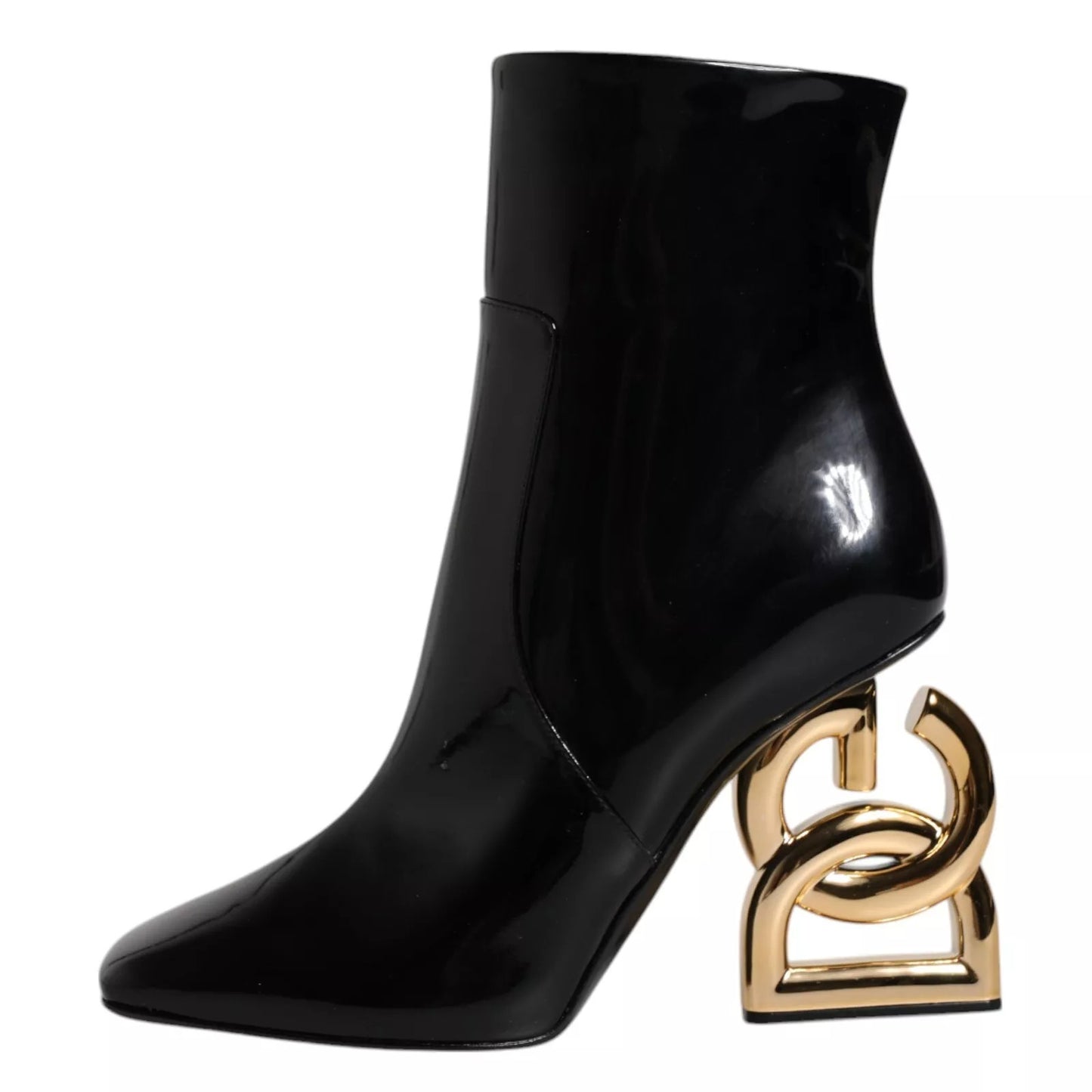 Dolce & Gabbana Schwarze Jackie Leder Mid Calf Stiefel Schuhe