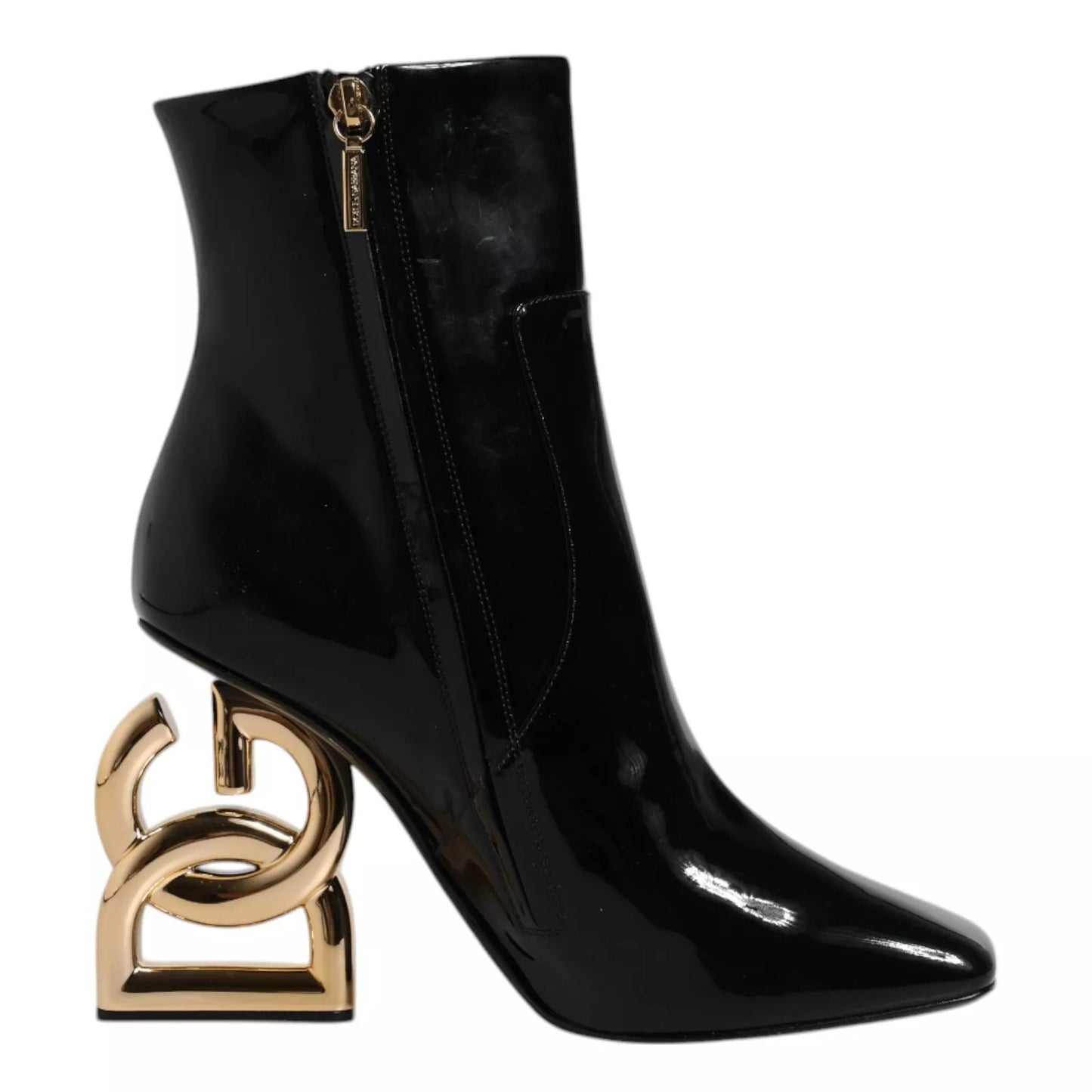 Dolce & Gabbana Schwarze Jackie Leder Mid Calf Stiefel Schuhe