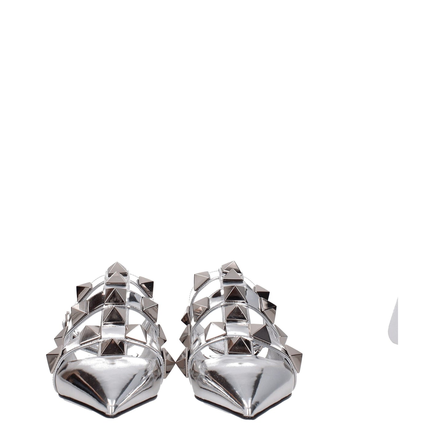 Valentino Garavani Graue flache Sandalen aus Leder