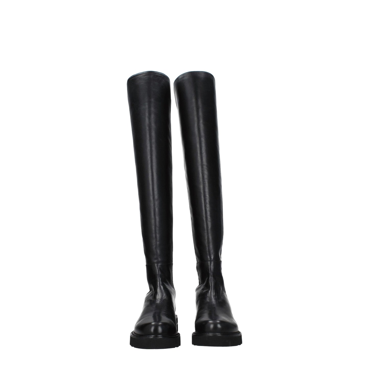 Stuart Weitzman Schwarzes Leder Over The Knee