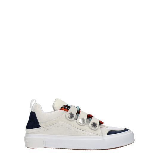 Marcelo Burlon Beigefarbene Leder-Sneaker mit niedrigem Schaft