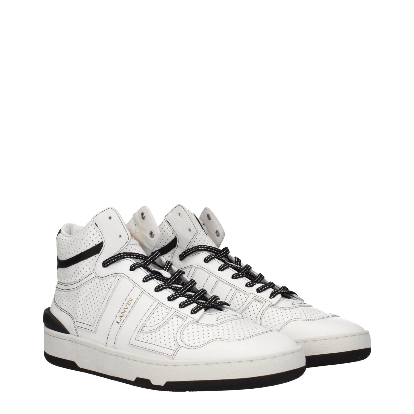 Lanvin Hochwertige High-Top Sneaker aus Weißem Leder