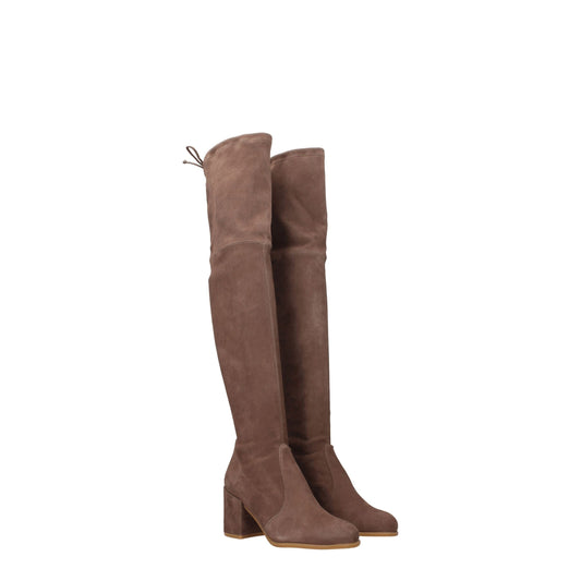 Stuart Weitzman Beige Leder Over The Knee