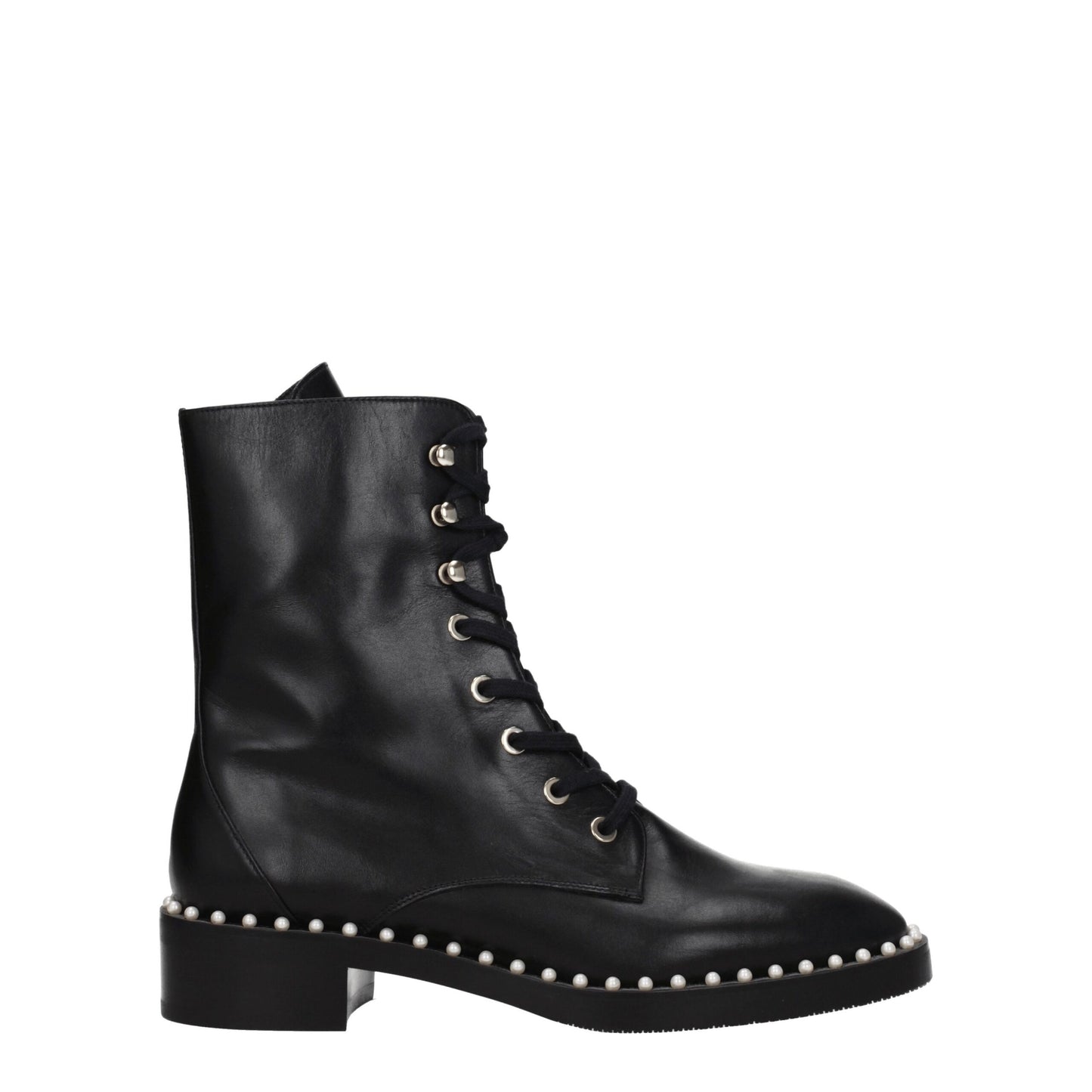 Stuart Weitzman Schwarze Lederstiefeletten