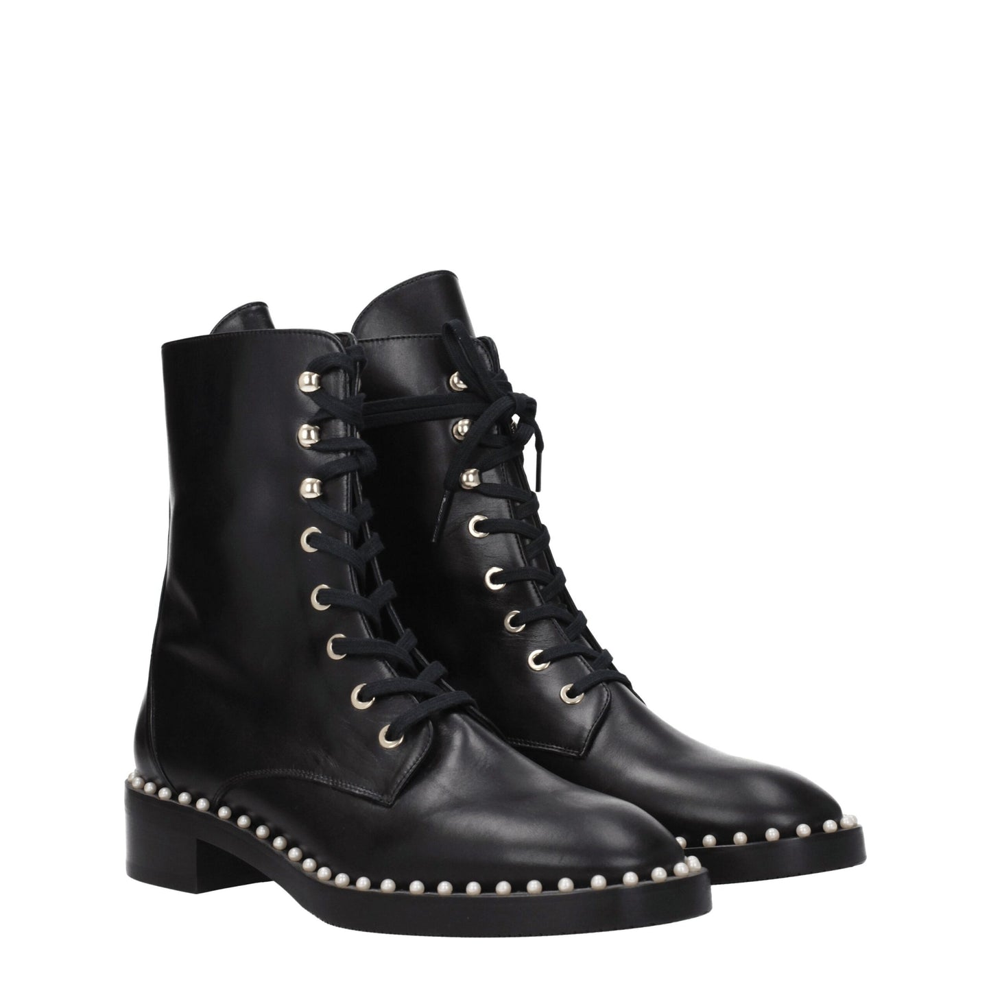 Stuart Weitzman Schwarze Lederstiefeletten